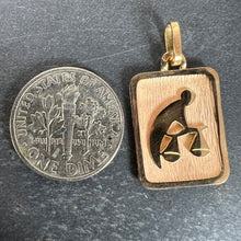 Load image into Gallery viewer, French Libra Starsign Zodiac 18K Yellow Gold Charm Medal Pendant
