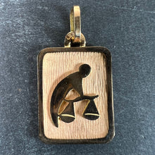 Load image into Gallery viewer, French Libra Starsign Zodiac 18K Yellow Gold Charm Medal Pendant