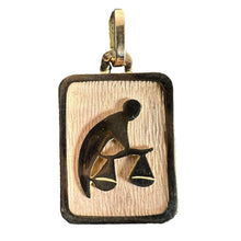 Load image into Gallery viewer, French Libra Starsign Zodiac 18K Yellow Gold Charm Medal Pendant