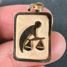 Load image into Gallery viewer, French Libra Starsign Zodiac 18K Yellow Gold Charm Medal Pendant