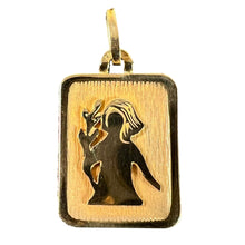 Load image into Gallery viewer, French Virgo Starsign Zodiac 18K Yellow Gold Charm Medal Pendant