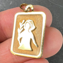 Load image into Gallery viewer, French Virgo Starsign Zodiac 18K Yellow Gold Charm Medal Pendant