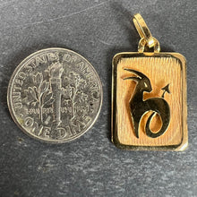 Load image into Gallery viewer, French Capricorn Starsign Zodiac 18K Yellow Gold Charm Medal Pendant
