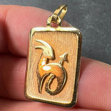 Load image into Gallery viewer, French Capricorn Starsign Zodiac 18K Yellow Gold Charm Medal Pendant