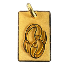 Load image into Gallery viewer, French Pisces Starsign Zodiac 18K Yellow Gold Charm Medal Pendant