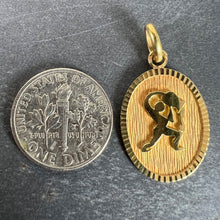 Load image into Gallery viewer, French Aquarius Starsign Zodiac 18K Yellow Gold Charm Medal Pendant