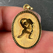 Load image into Gallery viewer, French Aquarius Starsign Zodiac 18K Yellow Gold Charm Medal Pendant