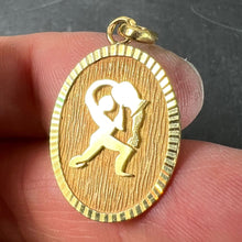 Load image into Gallery viewer, French Aquarius Starsign Zodiac 18K Yellow Gold Charm Medal Pendant