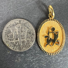 Load image into Gallery viewer, French Sagittarius Starsign Zodiac 18K Yellow Gold Charm Medal Pendant