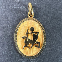 Load image into Gallery viewer, French Sagittarius Starsign Zodiac 18K Yellow Gold Charm Medal Pendant