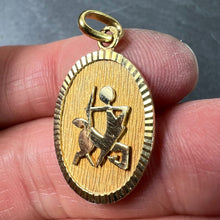 Load image into Gallery viewer, French Sagittarius Starsign Zodiac 18K Yellow Gold Charm Medal Pendant