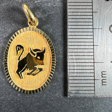 Load image into Gallery viewer, French Taurus Starsign Zodiac 18K Yellow Gold Charm Medal Pendant