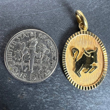 Load image into Gallery viewer, French Taurus Starsign Zodiac 18K Yellow Gold Charm Medal Pendant