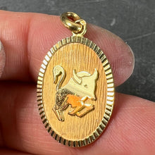 Load image into Gallery viewer, French Taurus Starsign Zodiac 18K Yellow Gold Charm Medal Pendant