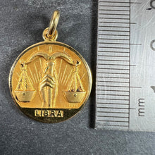 Load image into Gallery viewer, Becker French Zodiac Libra Starsign 18K Yellow Gold Charm Pendant