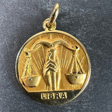 Load image into Gallery viewer, Becker French Zodiac Libra Starsign 18K Yellow Gold Charm Pendant