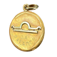 Load image into Gallery viewer, Becker French Zodiac Libra Starsign 18K Yellow Gold Charm Pendant