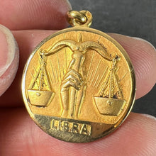 Load image into Gallery viewer, Becker French Zodiac Libra Starsign 18K Yellow Gold Charm Pendant