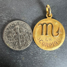 Load image into Gallery viewer, Becker French Zodiac Scorpio Starsign 18K Yellow Gold Charm Pendant