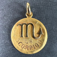 Load image into Gallery viewer, Becker French Zodiac Scorpio Starsign 18K Yellow Gold Charm Pendant