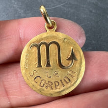Load image into Gallery viewer, Becker French Zodiac Scorpio Starsign 18K Yellow Gold Charm Pendant