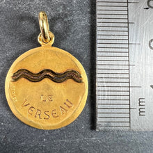 Load image into Gallery viewer, Becker French Zodiac Aquarius Starsign 18K Yellow Gold Charm Pendant