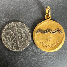 Load image into Gallery viewer, Becker French Zodiac Aquarius Starsign 18K Yellow Gold Charm Pendant