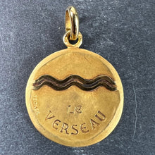 Load image into Gallery viewer, Becker French Zodiac Aquarius Starsign 18K Yellow Gold Charm Pendant