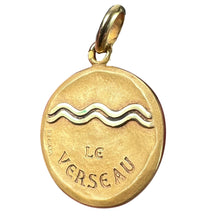 Load image into Gallery viewer, Becker French Zodiac Aquarius Starsign 18K Yellow Gold Charm Pendant