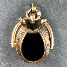 Load image into Gallery viewer, Horseshoe Onyx Horse Cameo 18K Rose Gold Pendant Locket