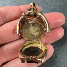 Load image into Gallery viewer, Horseshoe Onyx Horse Cameo 18K Rose Gold Pendant Locket