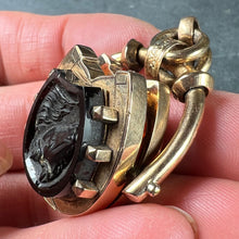 Load image into Gallery viewer, Horseshoe Onyx Horse Cameo 18K Rose Gold Pendant Locket