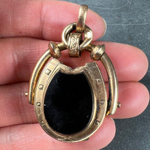 Load image into Gallery viewer, Horseshoe Onyx Horse Cameo 18K Rose Gold Pendant Locket
