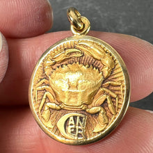 Load image into Gallery viewer, Becker French Zodiac Cancer Starsign 18K Yellow Gold Charm Pendant