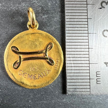 Load image into Gallery viewer, Becker French Zodiac Gemini Starsign 18K Yellow Gold Charm Pendant