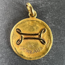 Load image into Gallery viewer, Becker French Zodiac Gemini Starsign 18K Yellow Gold Charm Pendant