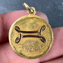 Load image into Gallery viewer, Becker French Zodiac Gemini Starsign 18K Yellow Gold Charm Pendant