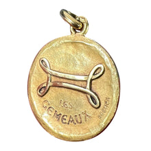 Load image into Gallery viewer, Becker French Zodiac Gemini Starsign 18K Yellow Gold Charm Pendant