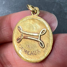 Load image into Gallery viewer, Becker French Zodiac Gemini Starsign 18K Yellow Gold Charm Pendant