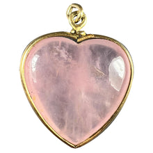 Load image into Gallery viewer, French 18K Yellow Gold Rose Quartz Heart Charm Pendant
