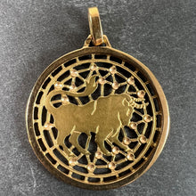 Load image into Gallery viewer, French Taurus Starsign Zodiac 18K Yellow Gold Charm Medal Pendant
