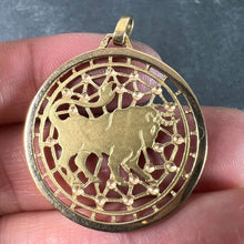 Load image into Gallery viewer, French Taurus Starsign Zodiac 18K Yellow Gold Charm Medal Pendant