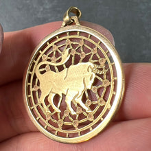 Load image into Gallery viewer, French Taurus Starsign Zodiac 18K Yellow Gold Charm Medal Pendant