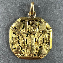 Load image into Gallery viewer, Good Luck 13 Hermes Wheel Cards Clover 18K Yellow Gold Lucky Charm Pendant