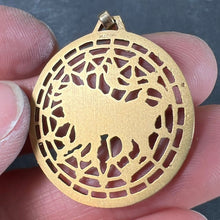 Load image into Gallery viewer, French Taurus Starsign Zodiac 18K Yellow Gold Charm Medal Pendant