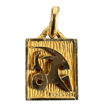 Load image into Gallery viewer, French Capricorn Starsign Zodiac 18K Yellow Gold Charm Medal Pendant
