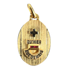 Load image into Gallery viewer, French Augis Plus Qu’Hier 18K Yellow White Gold Enamel Ruby Love Pendant