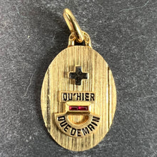 Load image into Gallery viewer, French Augis Plus Qu’Hier 18K Yellow White Gold Enamel Ruby Love Pendant