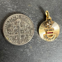 Load image into Gallery viewer, Augis Plus Qu’Hier 18K Yellow White Gold Enamel Lab Created Ruby Love Pendant