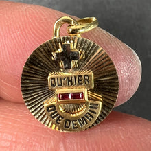 Load image into Gallery viewer, Augis Plus Qu’Hier 18K Yellow White Gold Enamel Lab Created Ruby Love Pendant